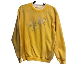 Vintage Grandma Core Embroidered Butterflies Sweatshirt